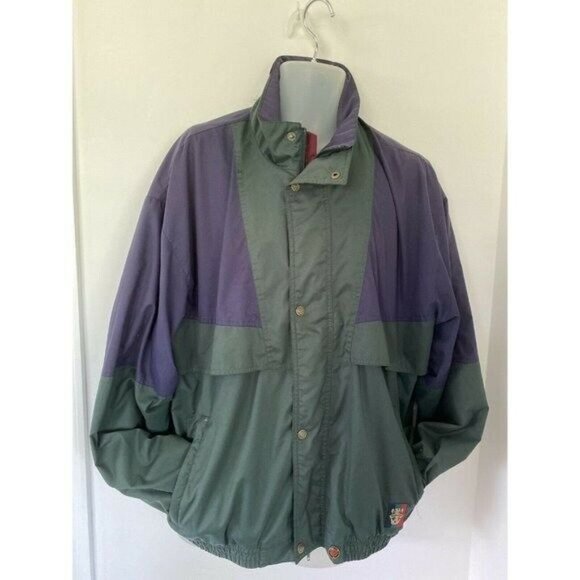 Vintage Sunice Golf Men Full Zip Vented Windbreaker Navy Green Urban XL Hip Hop - Picture 6 of 12